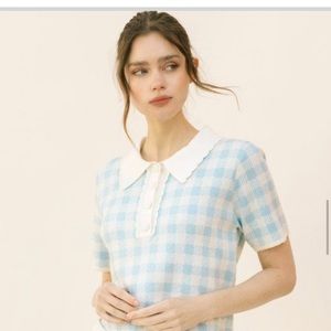 Blue Gingham Top
